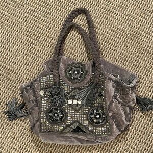 Embellished Gray Tote Bag